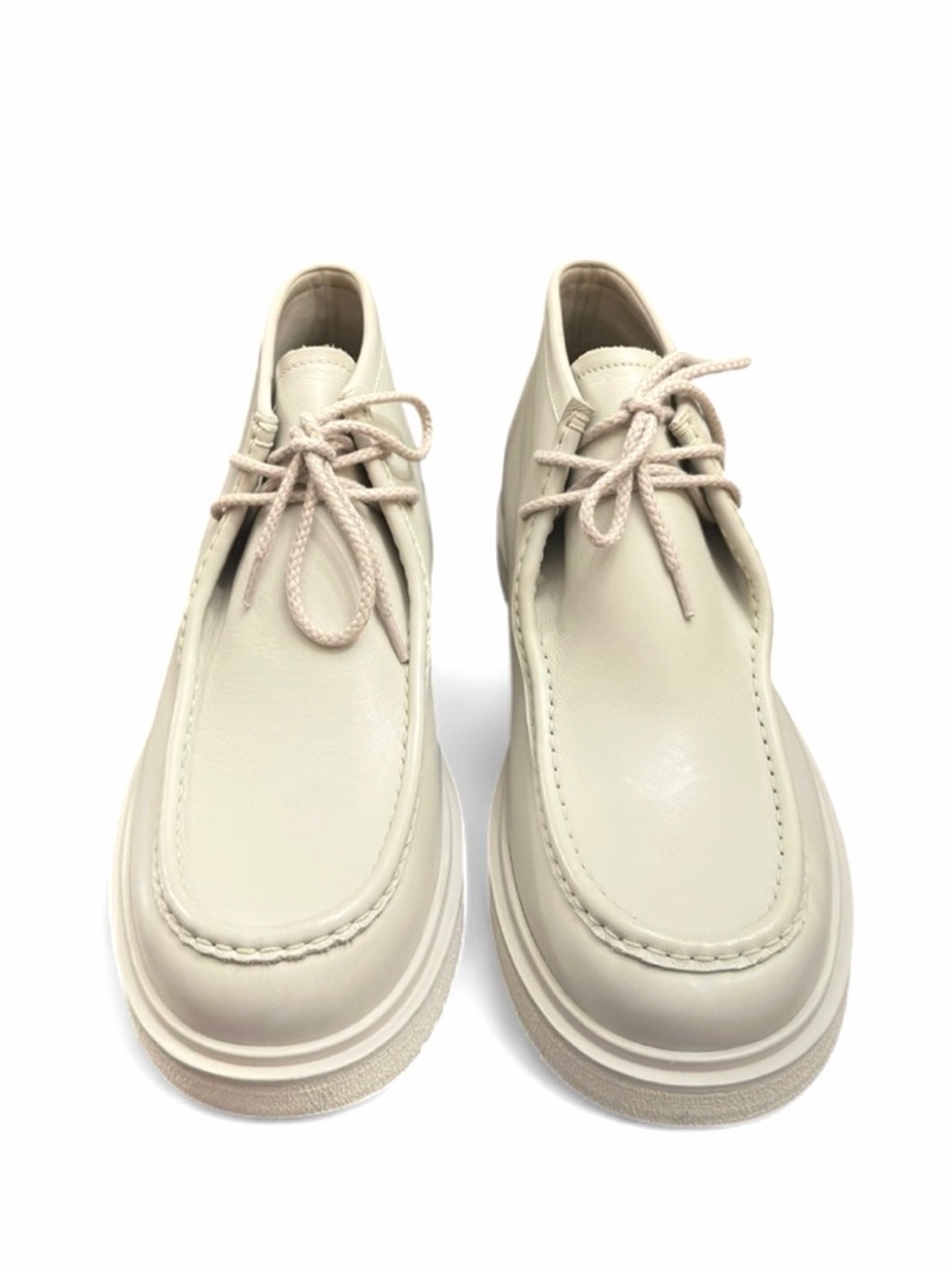 Vince Ecru Leather Moc Derby Lace-up Chukka Boots Size US 9.5 Men’s/ EU 43
